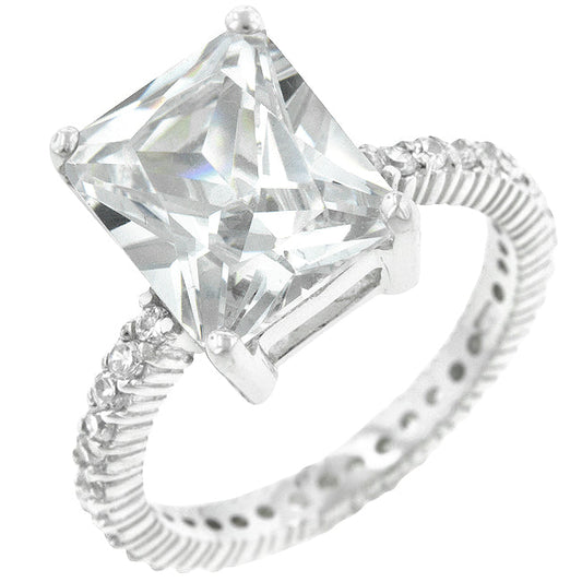 Marlene 6ct Radiant CZ Engagement Ring | 7ct | Sterling Silver