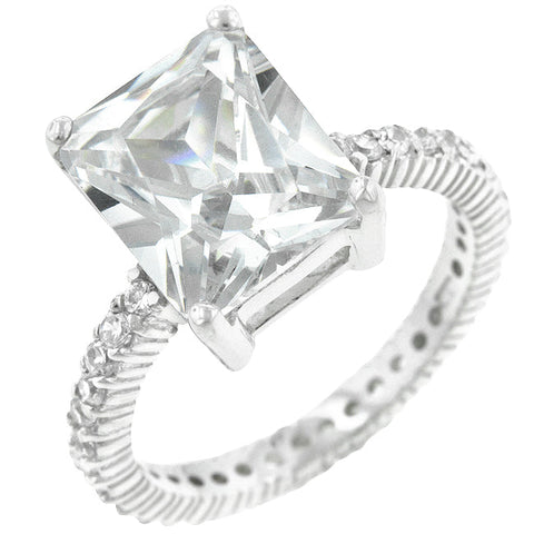 Marlene 6ct Radiant CZ Engagement Ring | 7ct | Sterling Silver