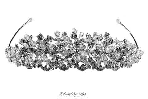 Azalea Crystal Flower Silver Tiara | Swarovski Crystal - Beloved Sparkles
 - 6