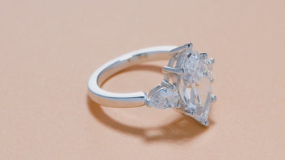 Keena 17x8mm Marquise CZ Engagement Ring | 4.5ct | 925 Sterling Silver