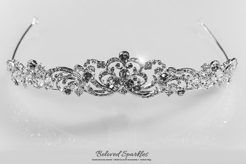 Brianna Romantic Royal Silver Tiara | Swarovski Crystal - Beloved Sparkles
 - 7