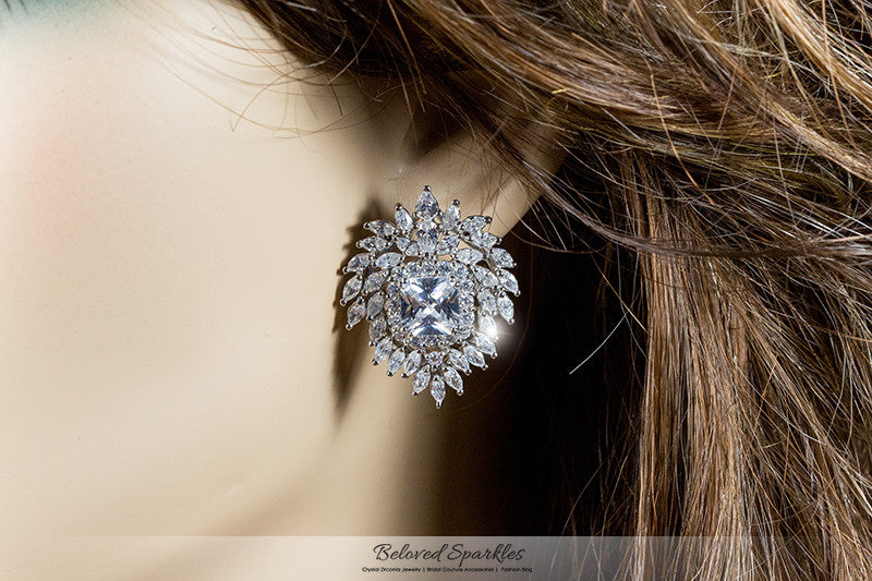 Brisa Vintage Royal Cluster Pendant Necklace Set | 80 Carat | Cubic Zirconia - Beloved Sparkles
