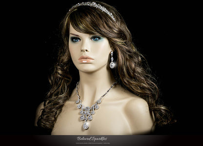 Amadela Vintage Teardrop Necklace Set | 80 Carat | Cubic Zirconia - Beloved Sparkles