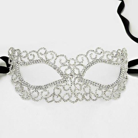 Marilee Art Deco Swirl Masquerade Mask | Crystal - Beloved Sparkles
 - 1