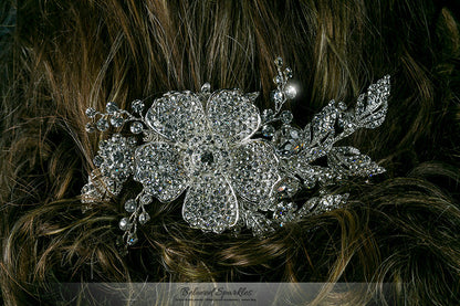 Aida Vintage Flower Statement Hair Comb | Swarovski Crystal - Beloved Sparkles