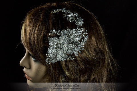 Adele Vintage Flower Statement Hair Comb | Swarovski Crystal - Beloved Sparkles
 - 7