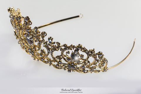 Lucia Victoria Statement Gold Tiara | Swarovski Crystal - Beloved Sparkles
 - 8