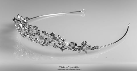 Nedda Art Deco Filigree Silver Tiara | Swarovski Crystal - Beloved Sparkles
 - 7