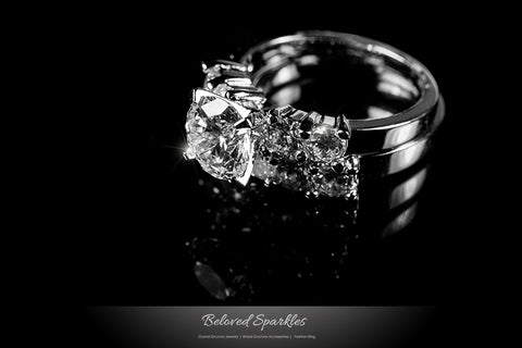 Alexis 1.8ct Round Engagement Wedding Ring Set | 3.7ct