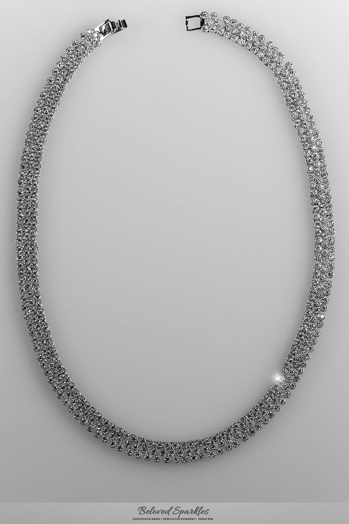 Micro Clustered Tennis Chain - White Gold | Adamans