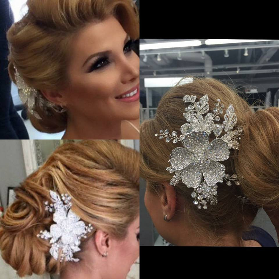 Aida Vintage Flower Statement Hair Comb | Swarovski Crystal - Beloved Sparkles