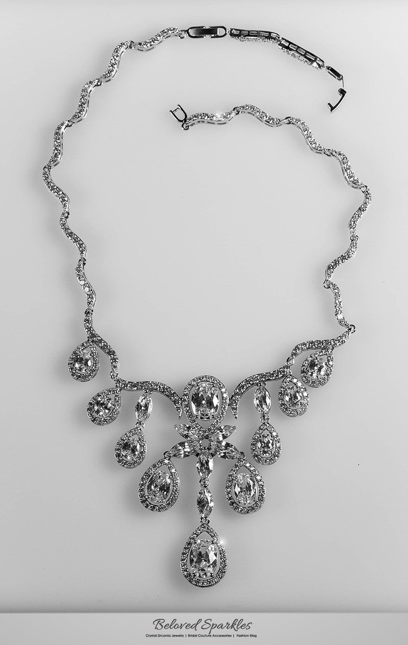 Amadela Vintage Teardrop Necklace Set | 80 Carat | Cubic Zirconia - Beloved Sparkles