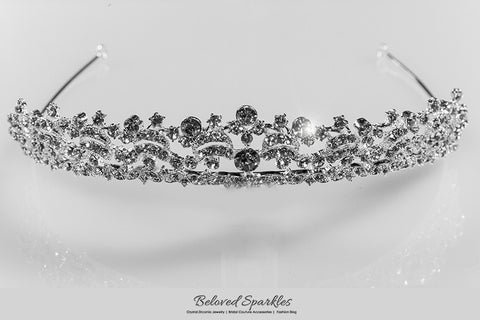 Kandace Classic Art Deco Silver Tiara | Swarovski Crystal - Beloved Sparkles
 - 8
