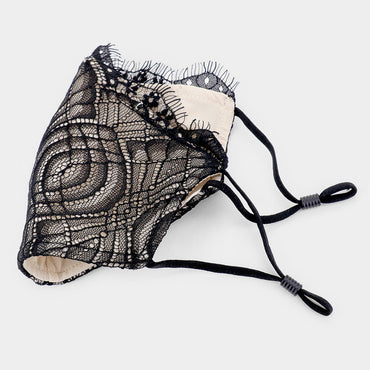 Layla Black Laced Face Mask
