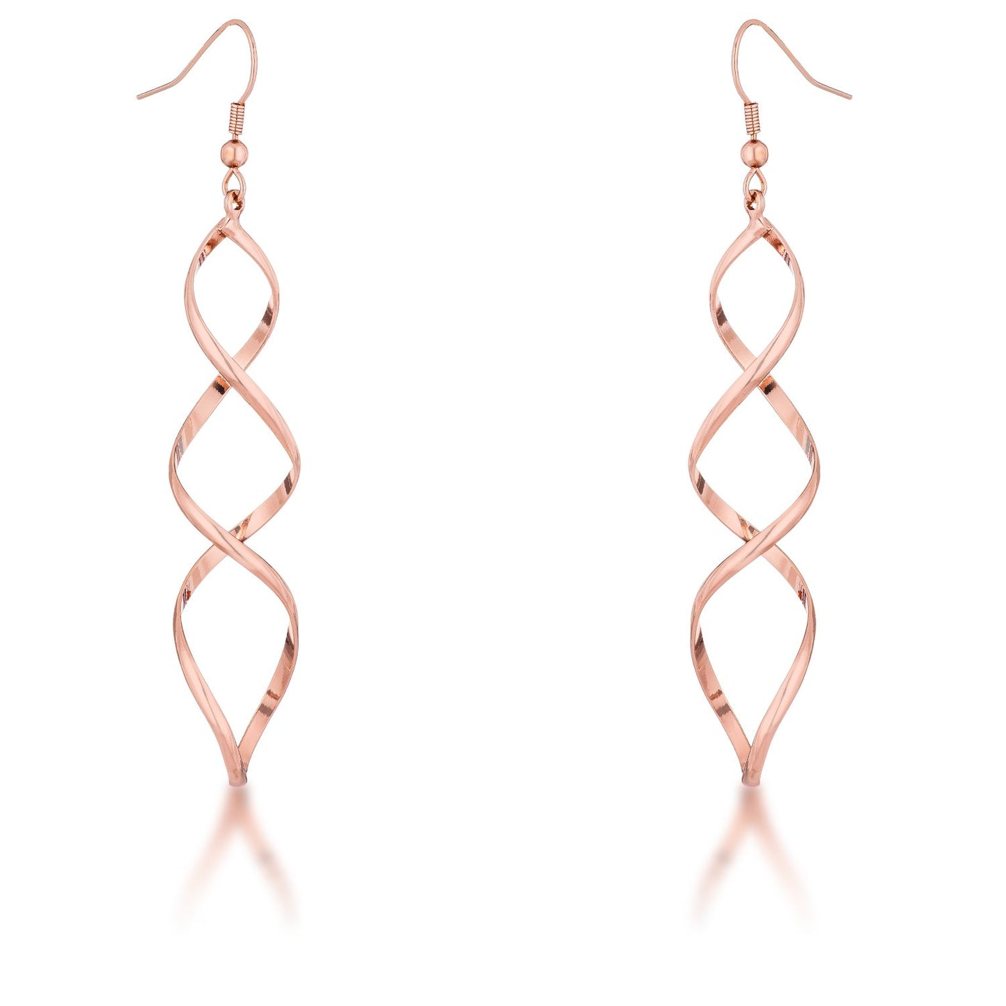 Casilda Rose Gold Twist Dangle Earrings