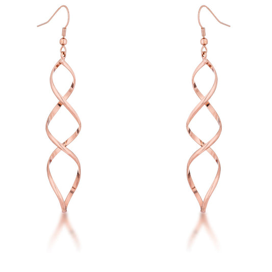 Casilda Rose Gold Twist Dangle Earrings