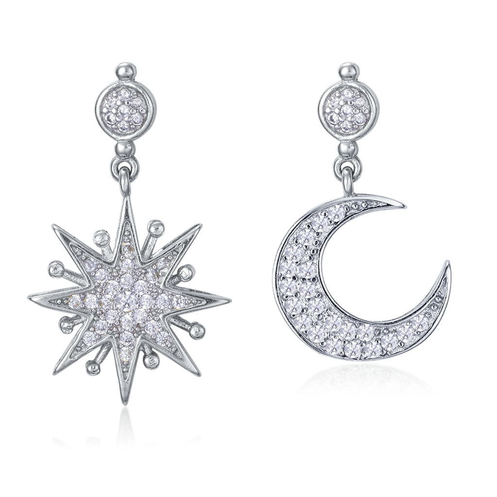 Celes Star and Moon Dangle Earrings
