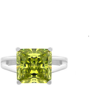 Nadine Peridot Princess Cut Engagement Ring | 5.6ct