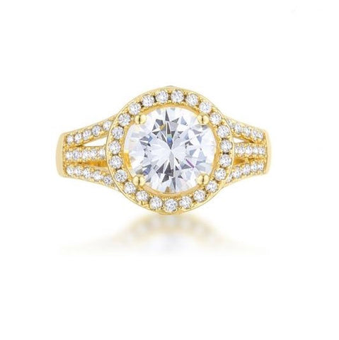Marylin 2ct Round Halo Gold Engagement Ring | 2.5ct |14k Gold