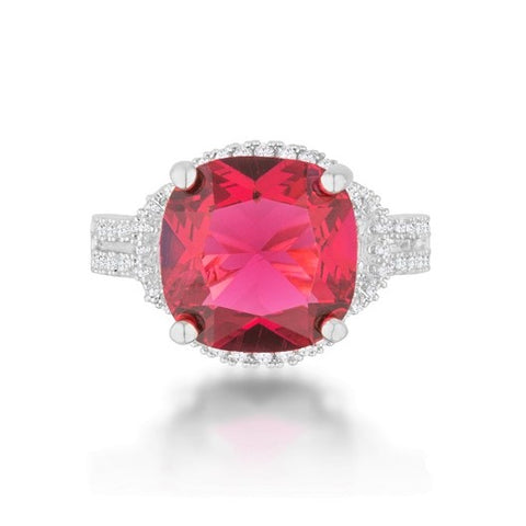 Charlene Ruby Silver Statement Ring | 9ct