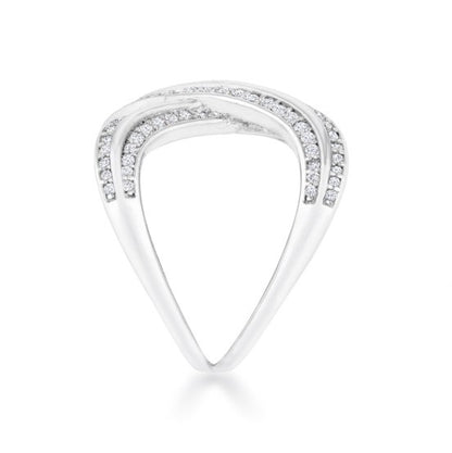 Christa CZ Rhodium Fashion X Ring | 0.4ct