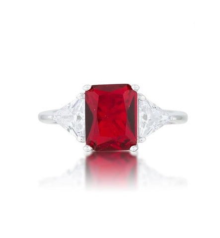 Gretchen 3ct Ruby  Radiant CZ Engagement Ring | 4.5ct