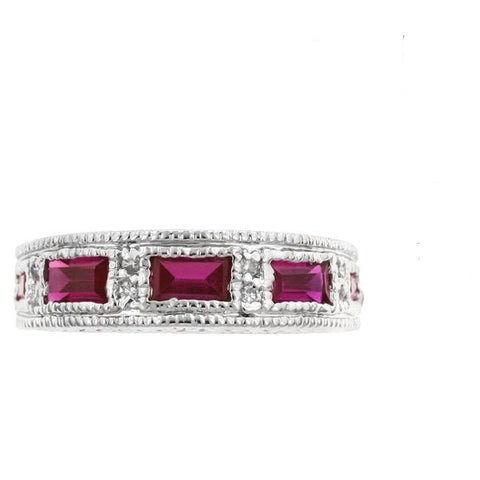 Halle Ruby Radiant CZ Band Ring | 1.5ct