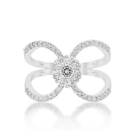 Joyce Silver Delicate Floral Wrap Fashion Ring | 0.4ct