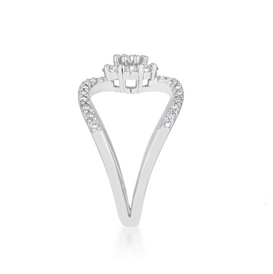 Joyce Silver Delicate Floral Wrap Fashion Ring | 0.4ct