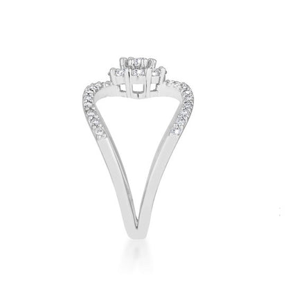 Joyce Silver Delicate Floral Wrap Fashion Ring | 0.4ct