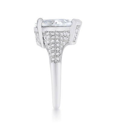 Lovina 5.4ct Pear CZ Vintage Solitaire Engagement Ring | 6ct