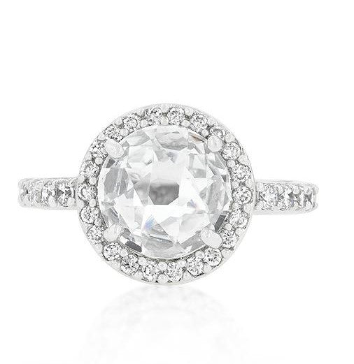 Lucetta 3ct Round Faceted Engagement Ring | 4ct