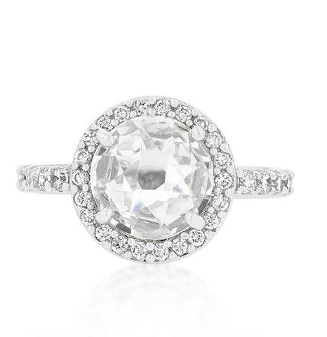 Lucetta 3ct Round Faceted Engagement Ring | 4ct
