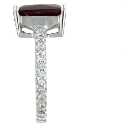 Marlene Ruby Radiant Cut Engagement Cocktail Ring | 7ct | Sterling Silver