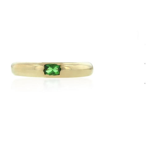 Ofira Emerald Oval Gold Band Ring | 18k Gold