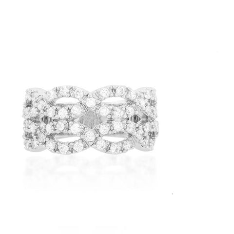 Penn Braided Cubic Zirconia Wide Band Ring | 5ct