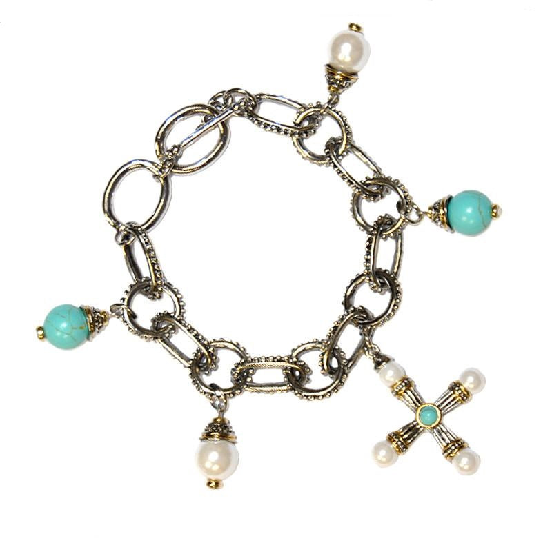 Shayla Pearl Charm Bracelet | 7.25in