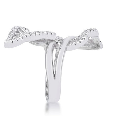 Liana CZ Leaf  Wrap Silver Ring | 0.5ct