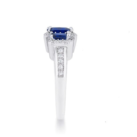 Rita Three Stone Sapphire Radiant CZ Ring | 4.5ct