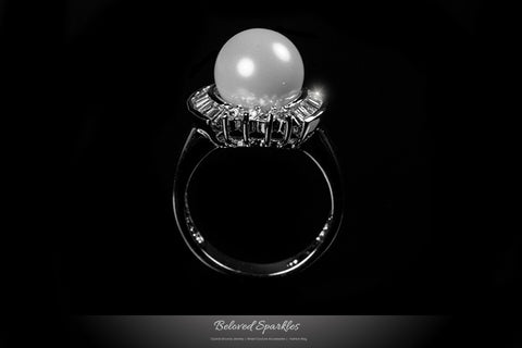 Nelly Pearl Baguette CZ Ring | .8ct