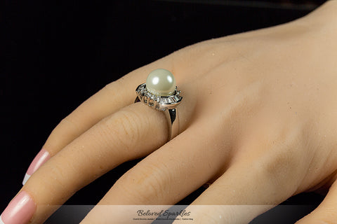 Nelly Pearl Baguette CZ Ring | .8ct