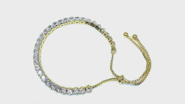 Keeley 4mm Princess CZ Tennis Bolo Bracelet