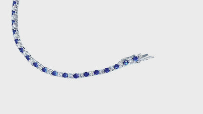 Cassidy 3mm Sapphire Round Tennis Bracelet - 7in | 10ct