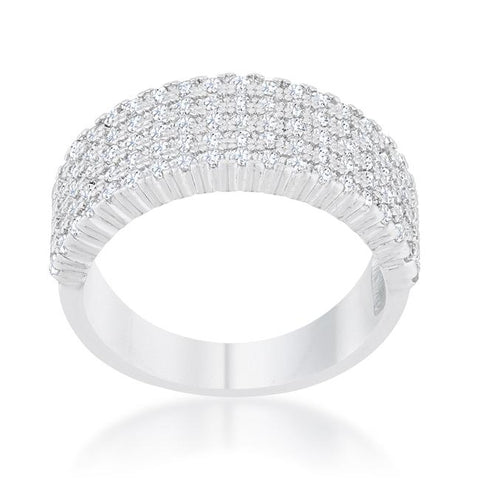 Gwen Cluster CZ Wide Band Ring  | 2ct