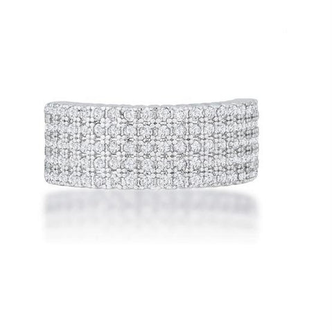 Gwen Cluster CZ Wide Band Ring  | 2ct
