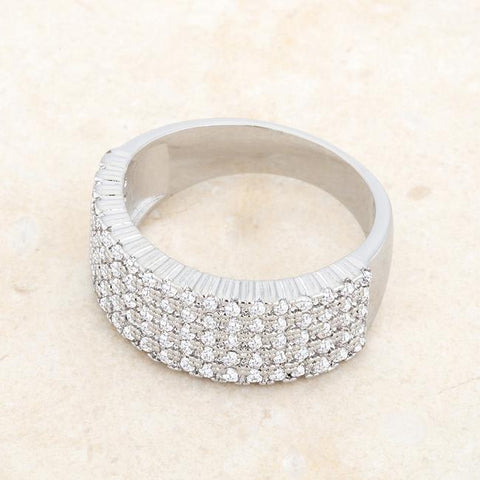 Gwen Cluster CZ Wide Band Ring  | 2ct