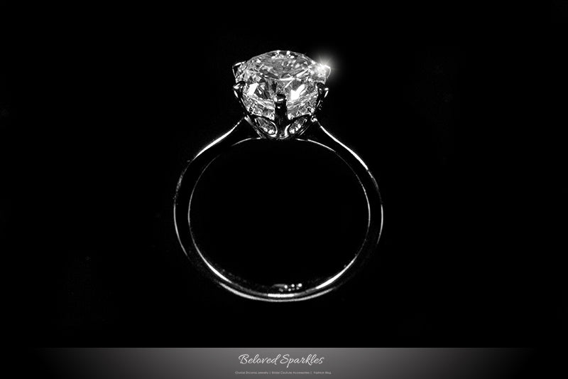 Temila 8mm Round Solitaire Engagement Ring |  2ct