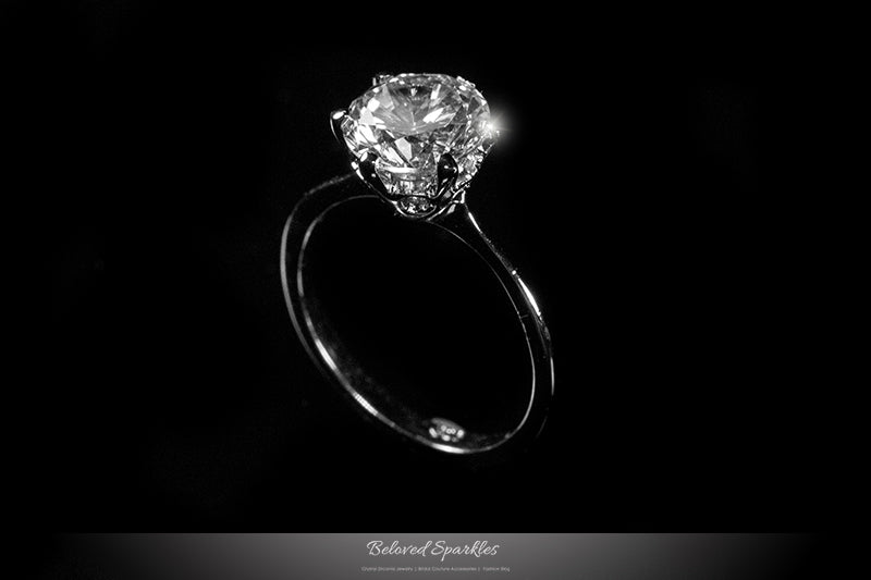 Temila 8mm Round Solitaire Engagement Ring |  2ct
