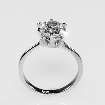 Temila Round Solitaire Engagement Ring |  2ct | Sterling Silver