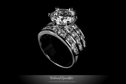 Fine Cubic Zirconia Engagment Wedding Eternity Cocktail Ring